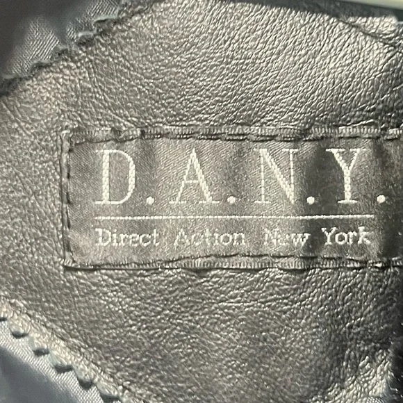 Vintage Leather Jacket Faux Fur Trim Black M Overcoat - Picture 5 of 9